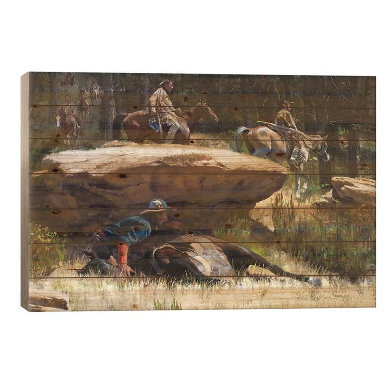 Hold Steady Redo Print On Wood by David Edward Kucera - Multi-Color - 26x40x1.5