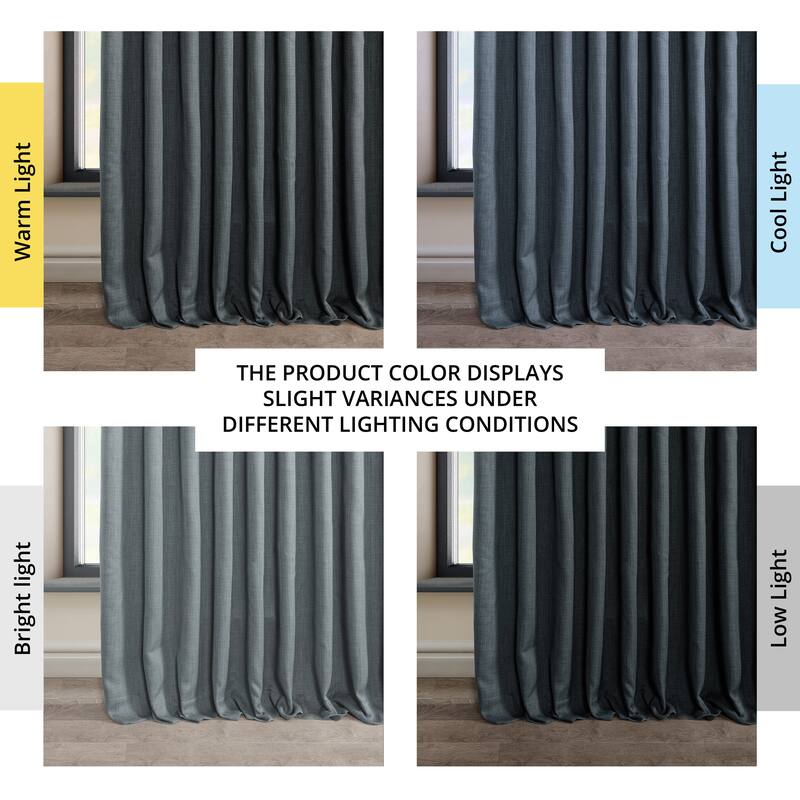 Exclusive Fabrics Faux Linen Extra Wide Room Darkening Curtains (1 Panel)