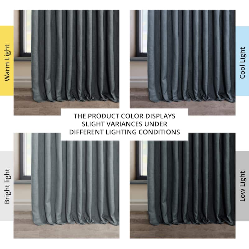 Exclusive Fabrics Faux Linen Extra Wide Room Darkening Curtains Panel - Versatile Privacy Drapery for Wide Windows (1 Panel)