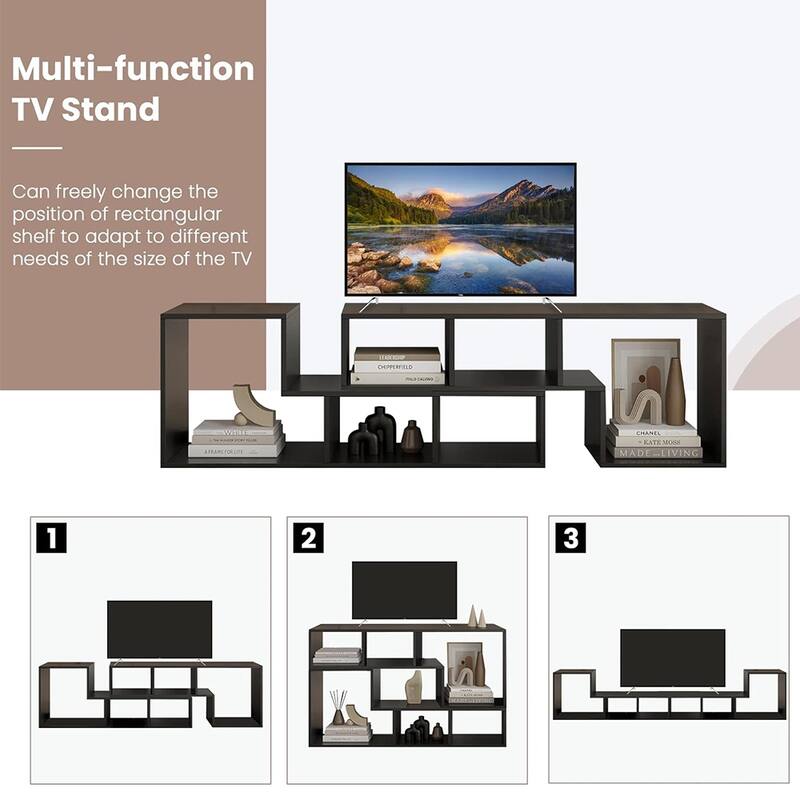 Mieres Modern Entertainment Center with Open Storage Shelves, TV Console Stand - n/a