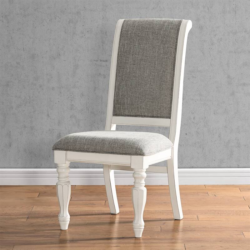 Set of 2 Solid Wood Upholstered Dining Chairs