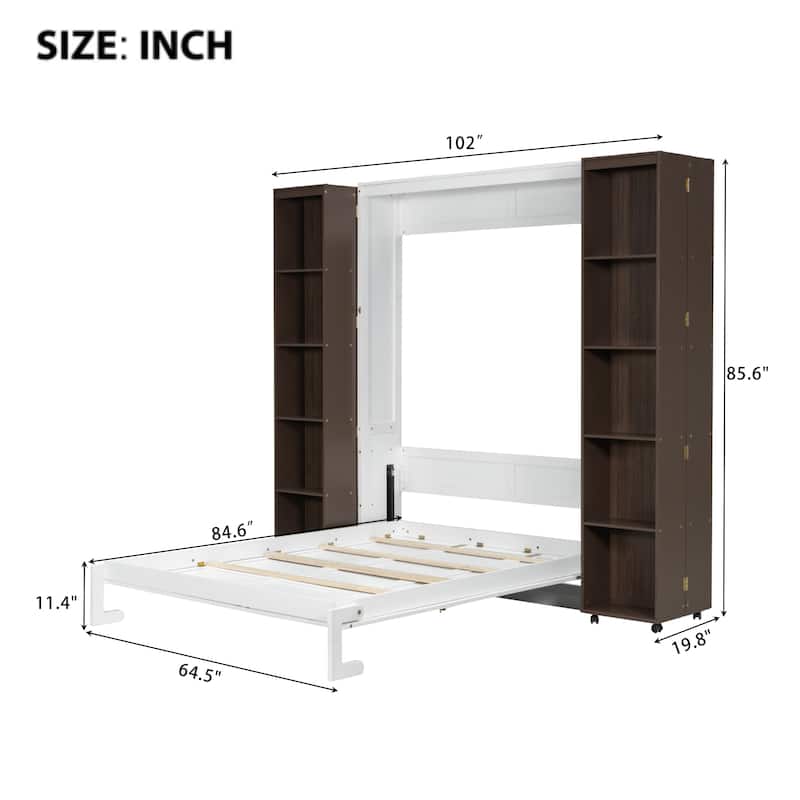 Queen Murphy Bed with Storage Doors