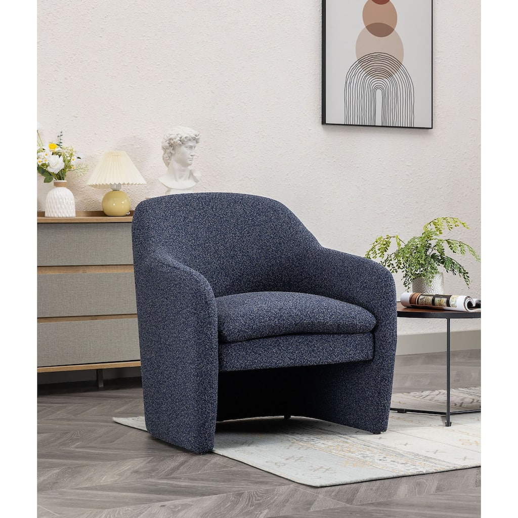 Porthos Home Qidri Sherpa Fabric Barrel Accent Chair with Thick Seat Cushion