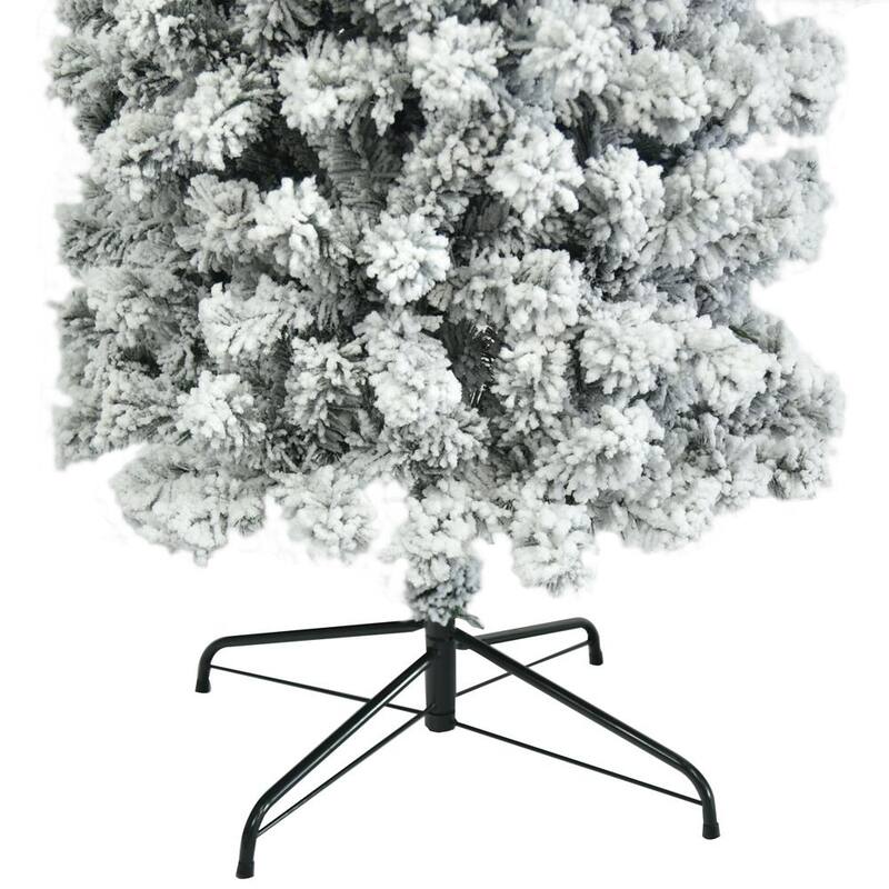 7.5FT Artificial Slim Pencil Flocked Christmas Tree