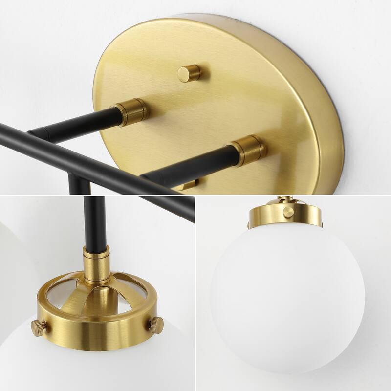 Bevin Contemporary Transitional Iron/Glass LED Vanity Light, by JONATHAN Y