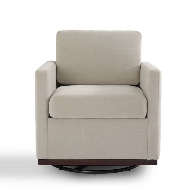 uixe Modern Upholstered Swivel Accent Chair with Pocket Spring Seat