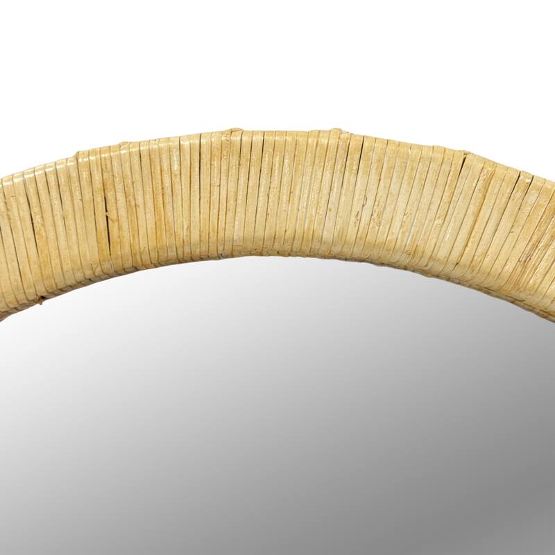 39" Natural Rattan Arched Wall Mirror