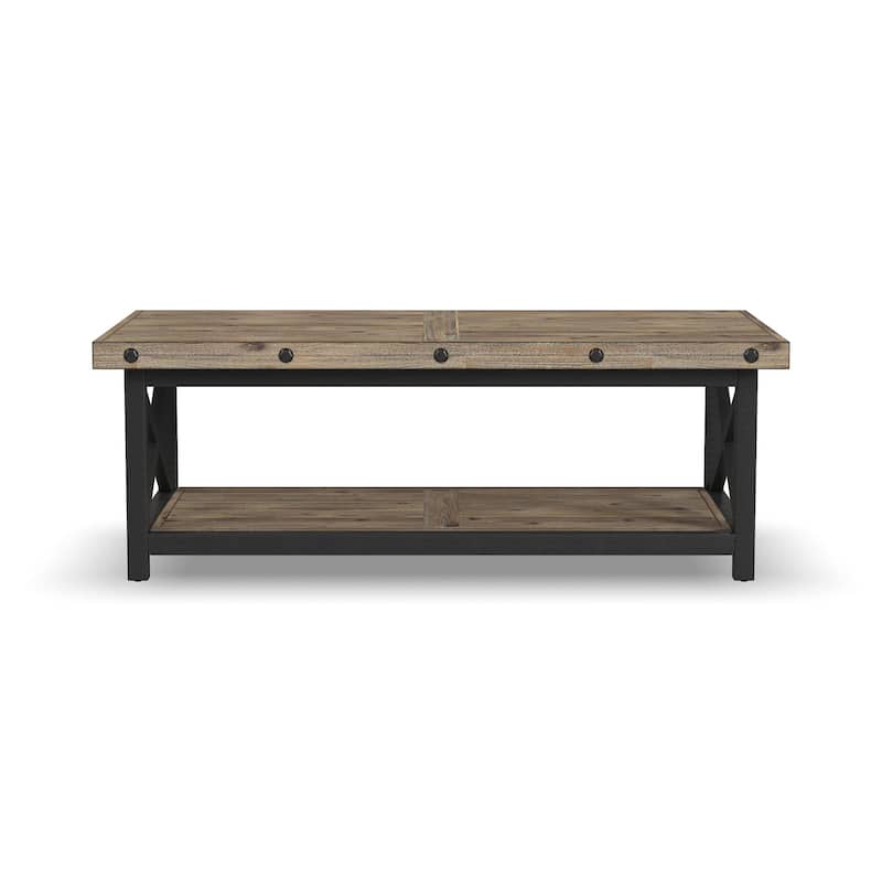 Homestyles Carpenter Brown Wood Rectangular Coffee Table - 49" x 18" x 25"