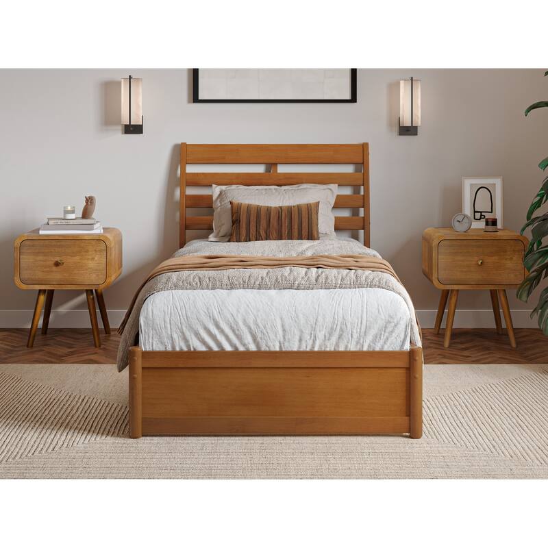Emelie Platform Bed with Panel Footboard and Twin XL Trundle