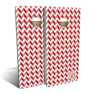 Chevron Gray Outdoor Cornhole Board Set