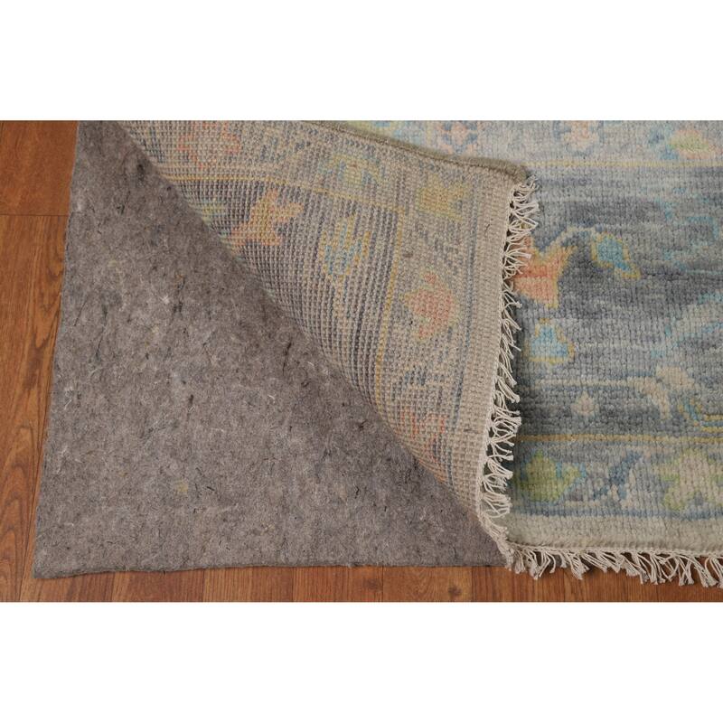 Oriental Beige Oushak Indian Area Rug Hand-Knotted Wool Carpet - 7'10" x 10'2"