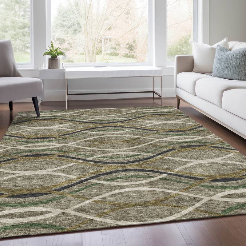 Machine Washable Indoor/ Outdoor Chantille Contemporary Deco Rug