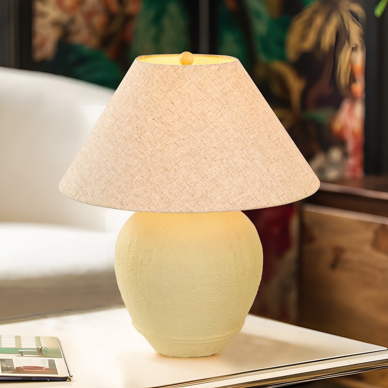 Ceramic Table Lamp with Linen Shade