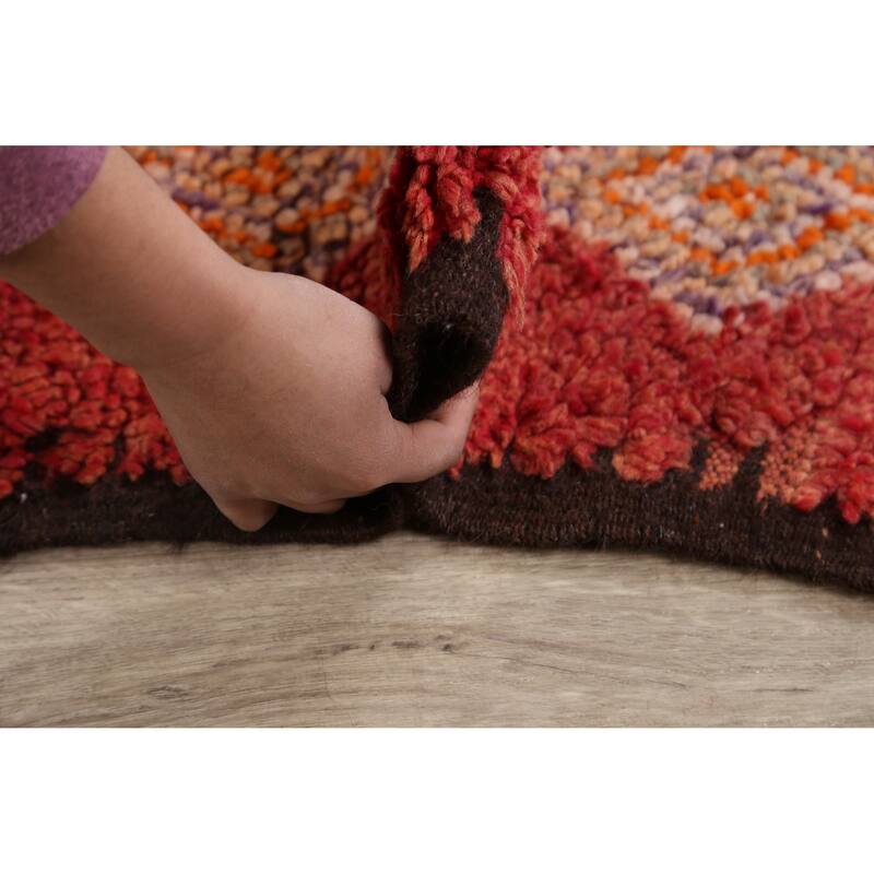 Tribal Moroccan Oriental Area Rug Wool Handmade Bedroom Carpet - 5'1" x 11'1"