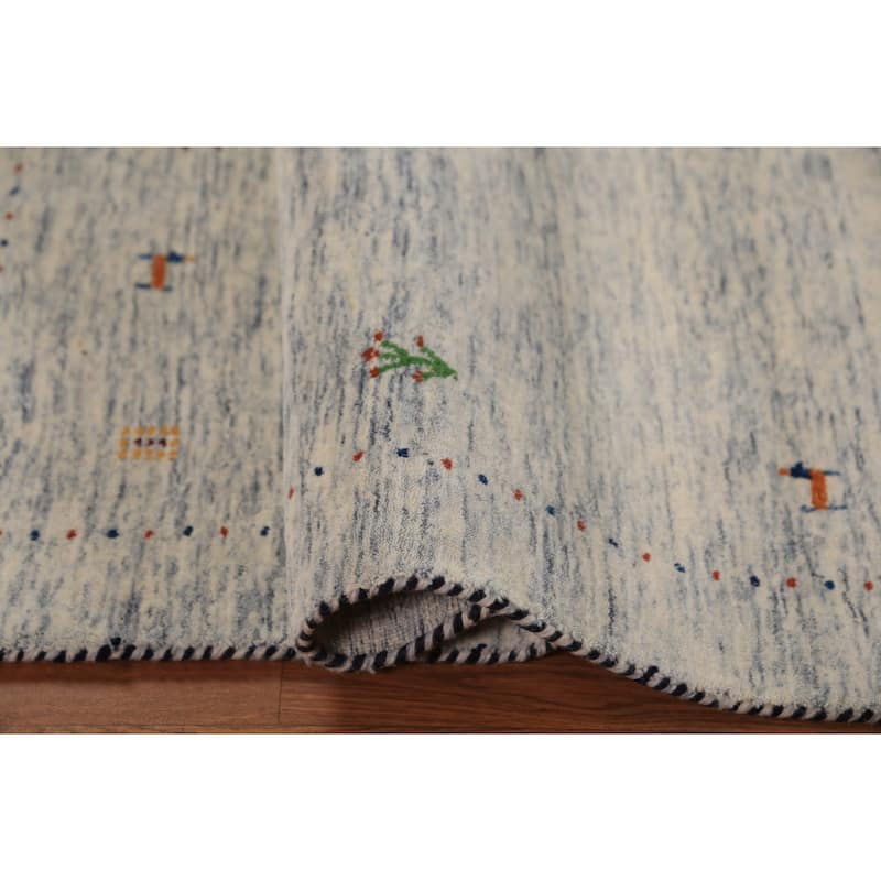 Tribal Gabbeh Oriental Rug Hand-Knotted Wool Carpet - 3'11"x 5'10"