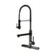 preview thumbnail 24 of 124, Kraus Artec 2-Function Commercial Pulldown Pot Filler Kitchen Faucet KPF-1603 - 24 3/4" Height with Deck Plate - MBSB - Matte Black/ Black Stainless