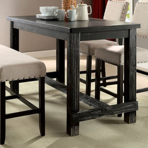 Furniture of America Tays Rustic Black 60-inch Counter Height Dining Table