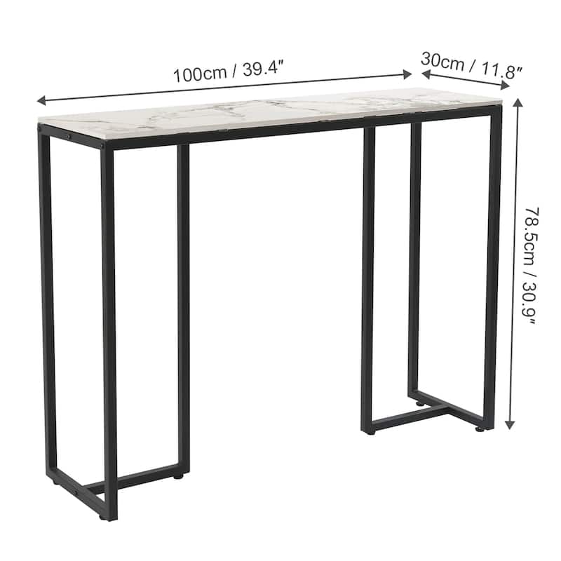 Long Modern Console Entry Table Sintered Stone Console Table for Foyer - 39"L x 12" W x 31" H