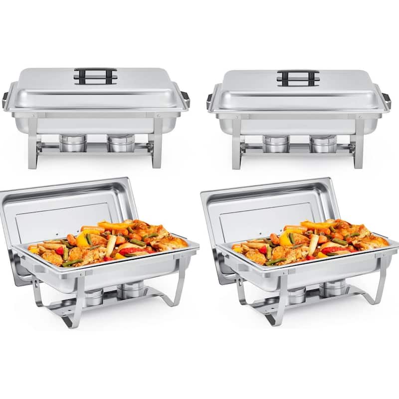 8 Qt Buffet Chafing Dishes and Warmers Sets for Parties Wedding - 4 Pcs