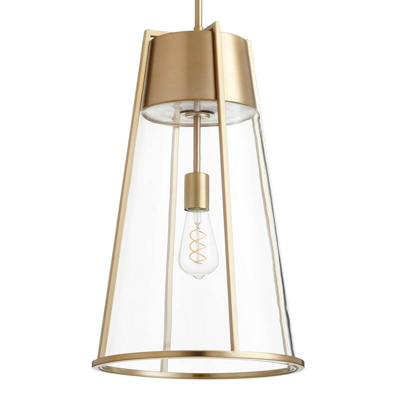 Quorum International 22" Tall Pendant - Aged Brass