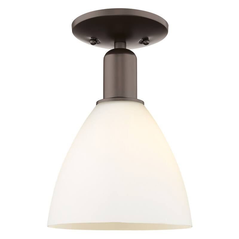 Innovations Lighting 716-1C-11-8 Bristol Semi-Flush Bristol 8" Wide - Oil Rubbed Bronze / Matte White