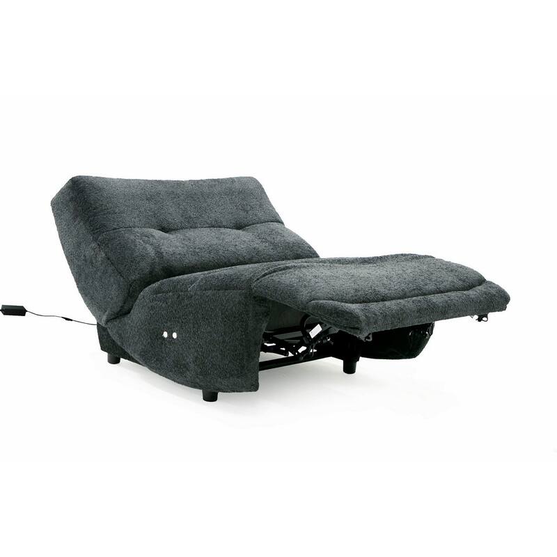 Ani 43 Inch Large Power Electric Recliner Chair, Modern Dark Gray, Black
