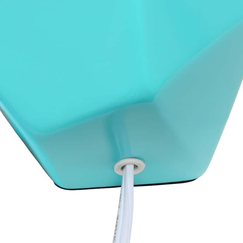 10.24" Modern Geometric Table Lamp with Ceramic Base and Fabric Shade for Bedroom or Office - 5.51"L x 5.51"W x 10.24"H