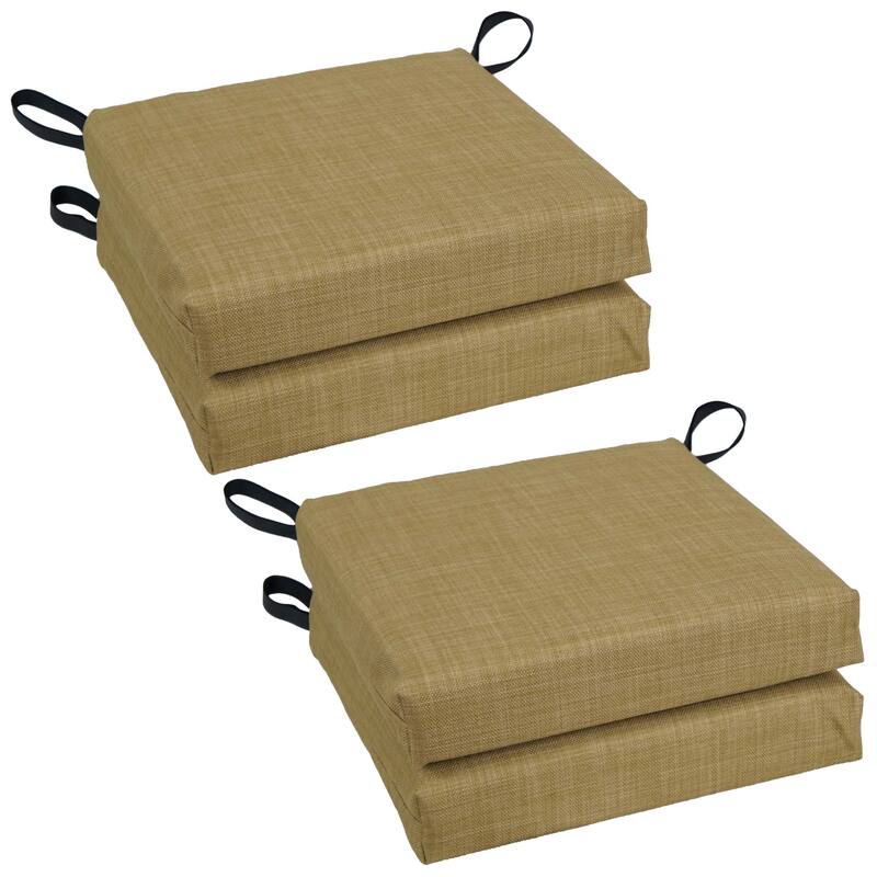 16-inch Indoor/Outdoor Solid Chair Cushions (Set of 4) - 16 x 16 - Wheat
