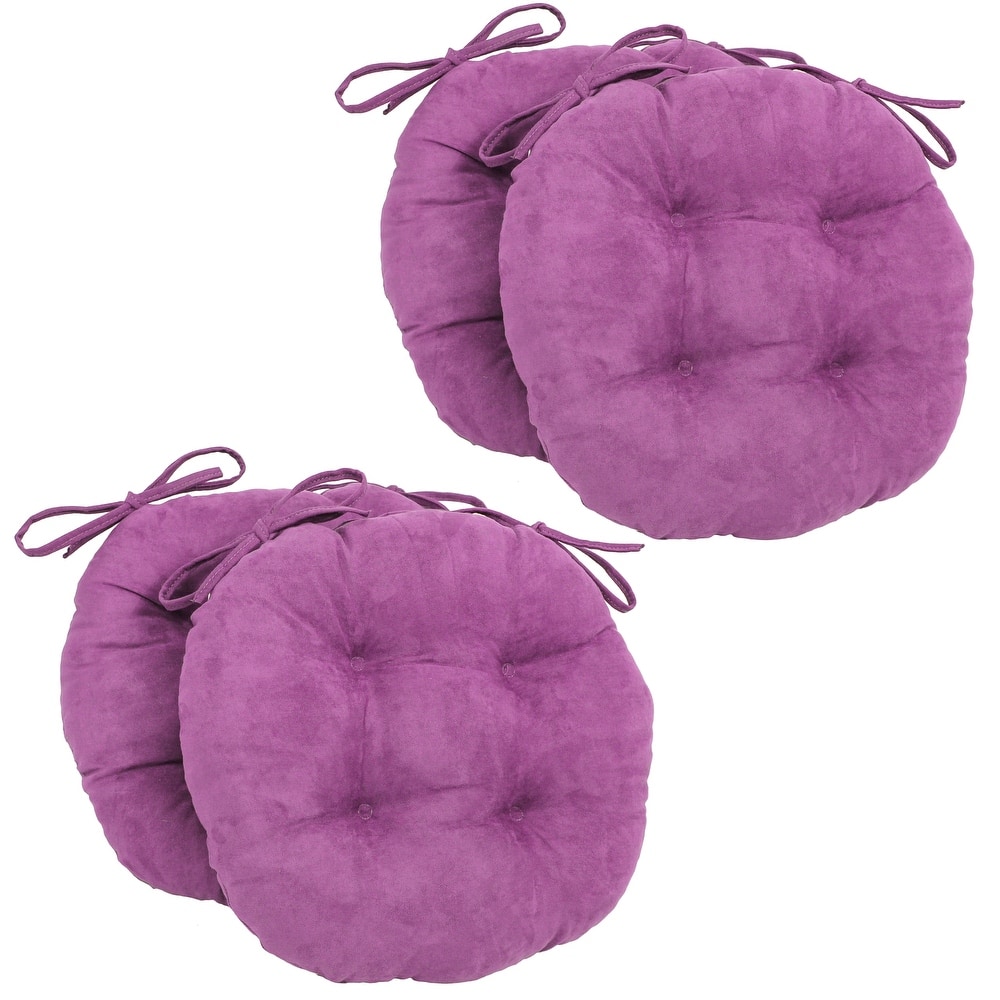 16-inch Round Indoor Microsuede Chair Cushions (Set of 2, 4, or 6)