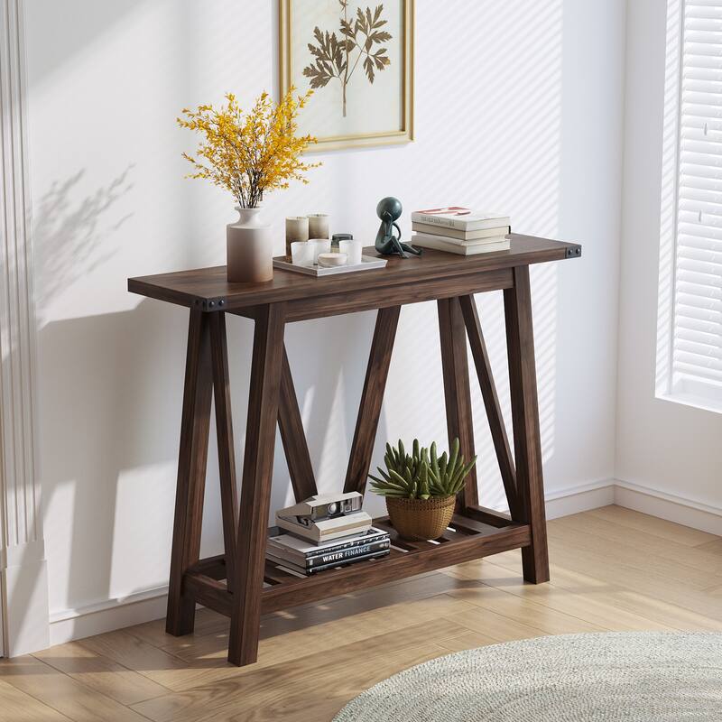 VredHom Console Table Sofa Table Entryway Table with Storage Shelf