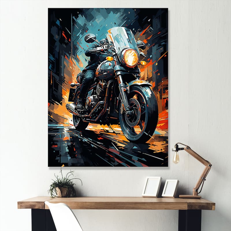 Designart "Classic Lavish Motor Bike" Motorcycle Wall Art