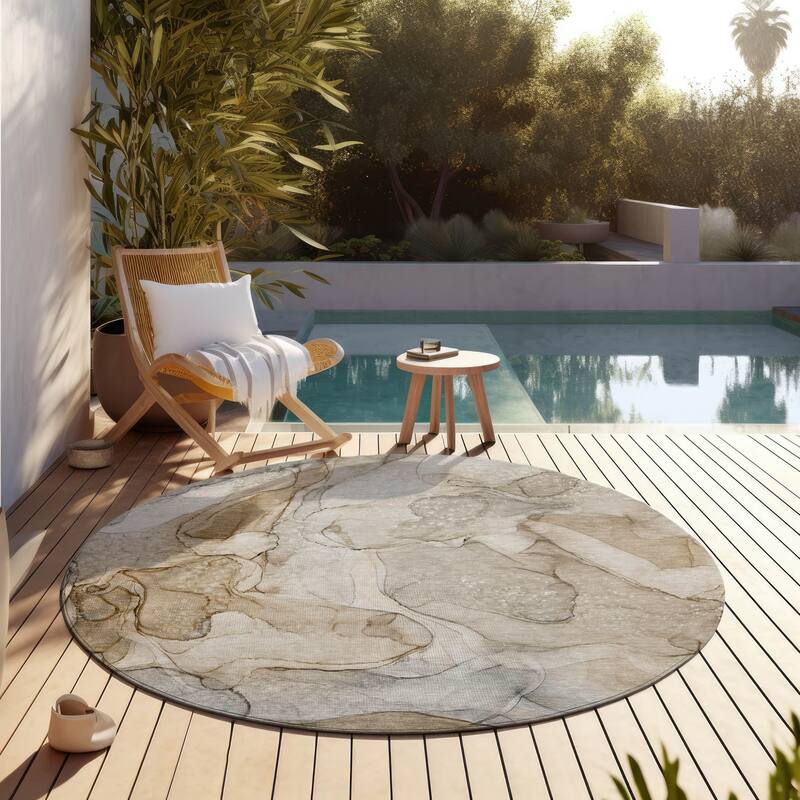 Elfi Artistic Abstract Weather Resistant Versatile Elegance Outdoor Rug