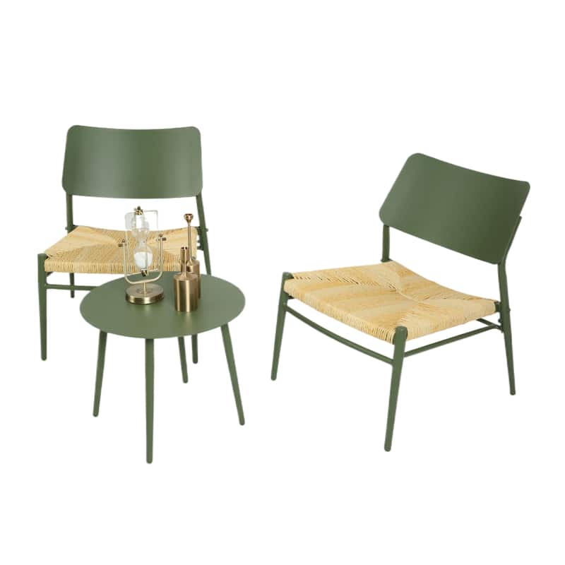 HOMEFUN Outdoor 3-Piece Aluminum Rattan Dining Sets