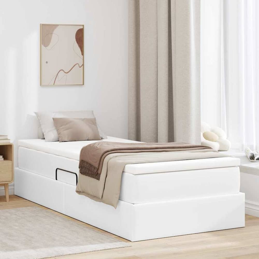 vidaXL Storage Bed with Mattress in Faux Leather