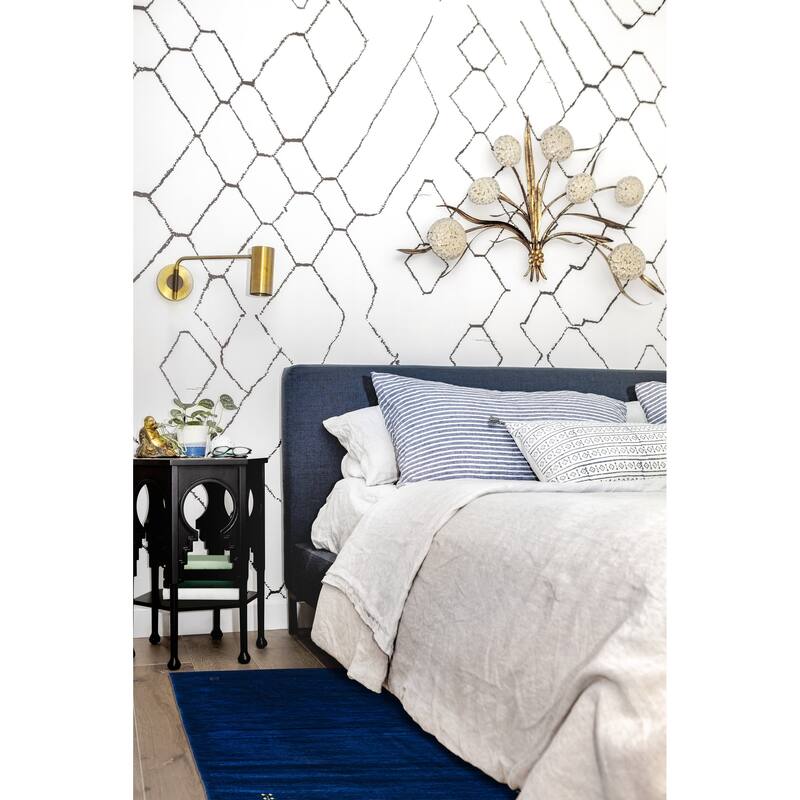 ECARPETGALLERY Hand Loomed Kashkuli Gabbeh Dark Blue Wool Rug - 2'10 x 4'10