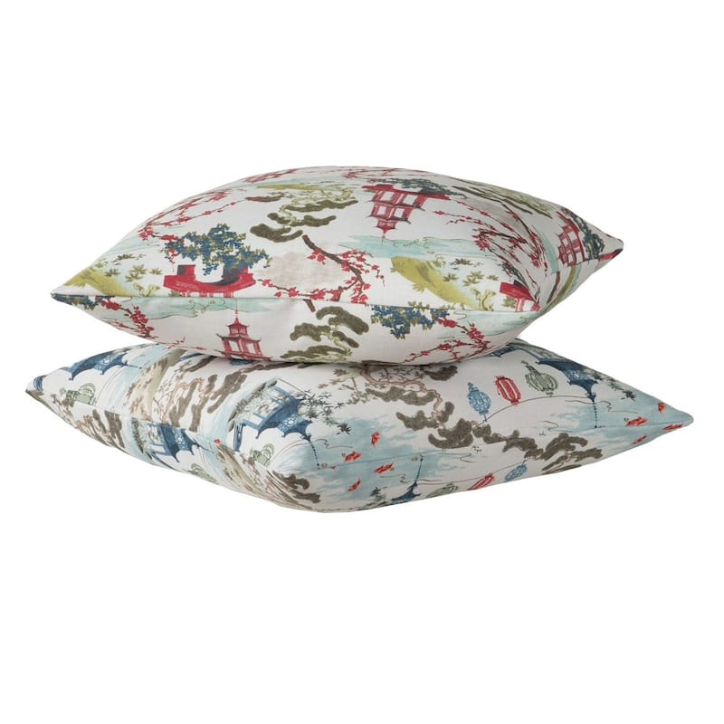 Siscovers Tranquil Pagoda Print Throw Pillow