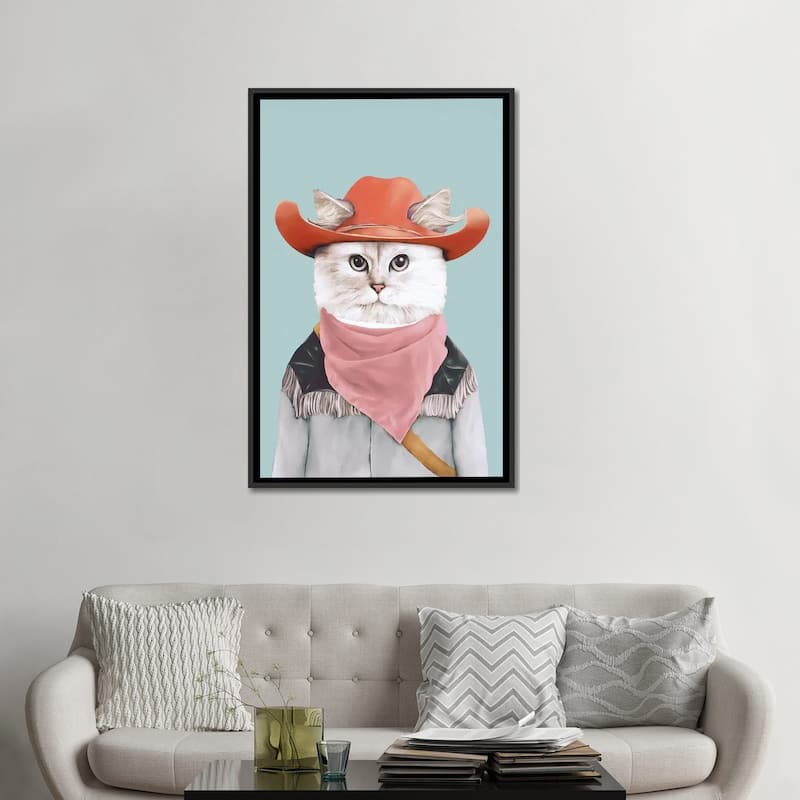 iCanvas "Rodeo Cat" by Animal Crew Framed Canvas Print