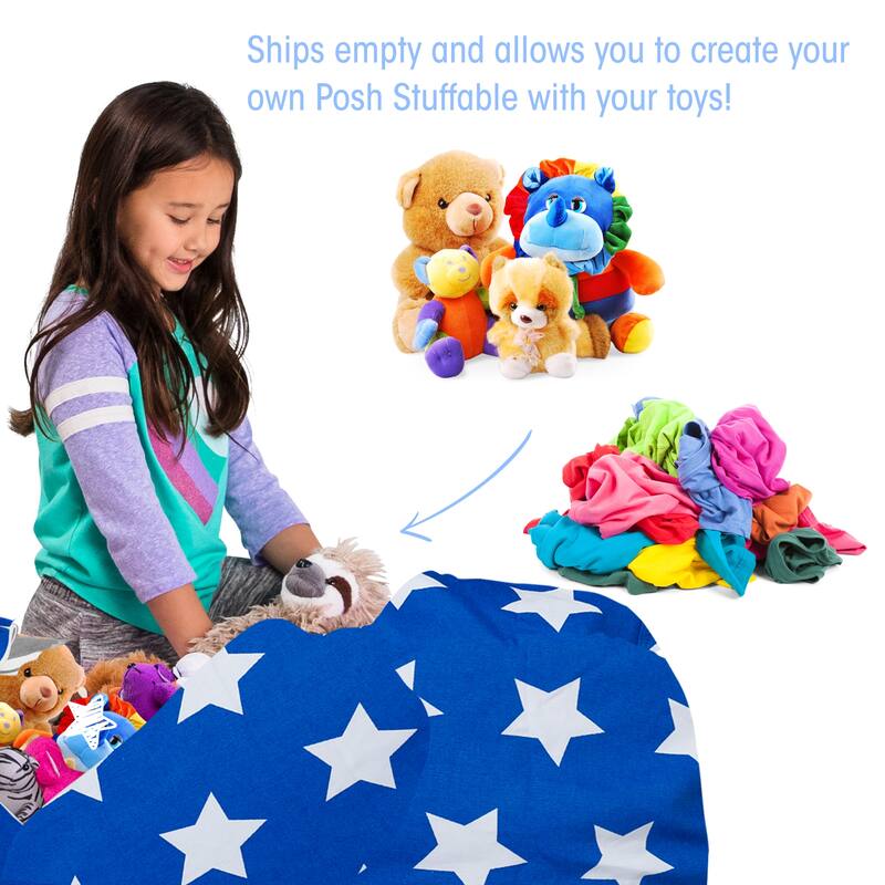 Kids Bean Bag Chair Cover Stuffed Animal Storage or Toy Organizer