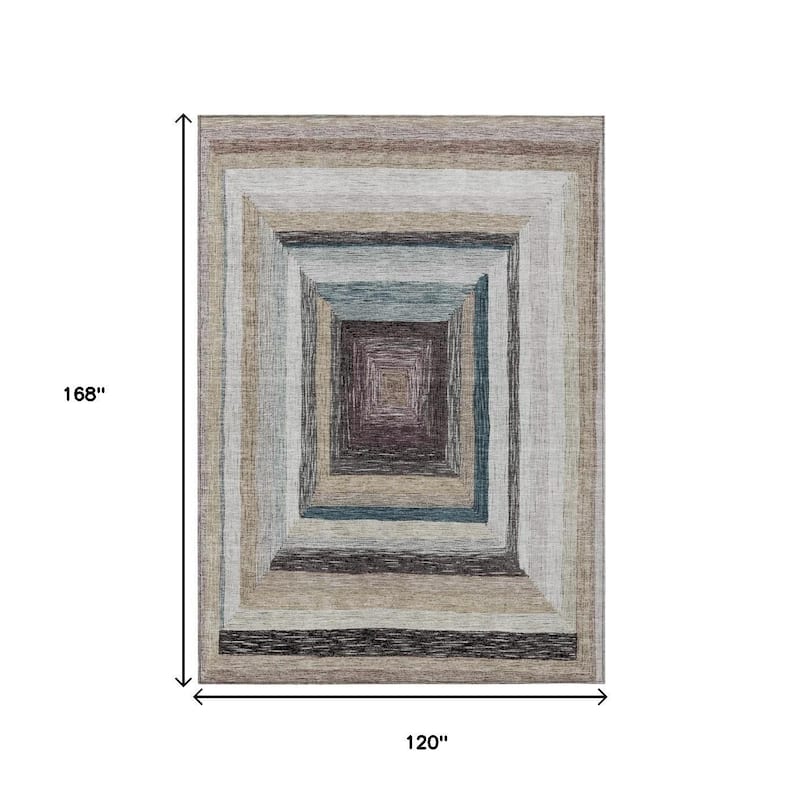 HomeRoots Geometric Transitional Rectangle Outdoor Rug