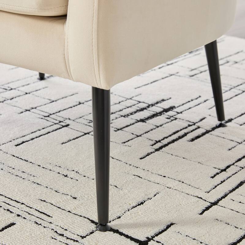 Roomfitters Velvet Accent Chair, Modern Open Back Barrel Armchair with Metal Legs for Living Room, Bedroom or Dining Room