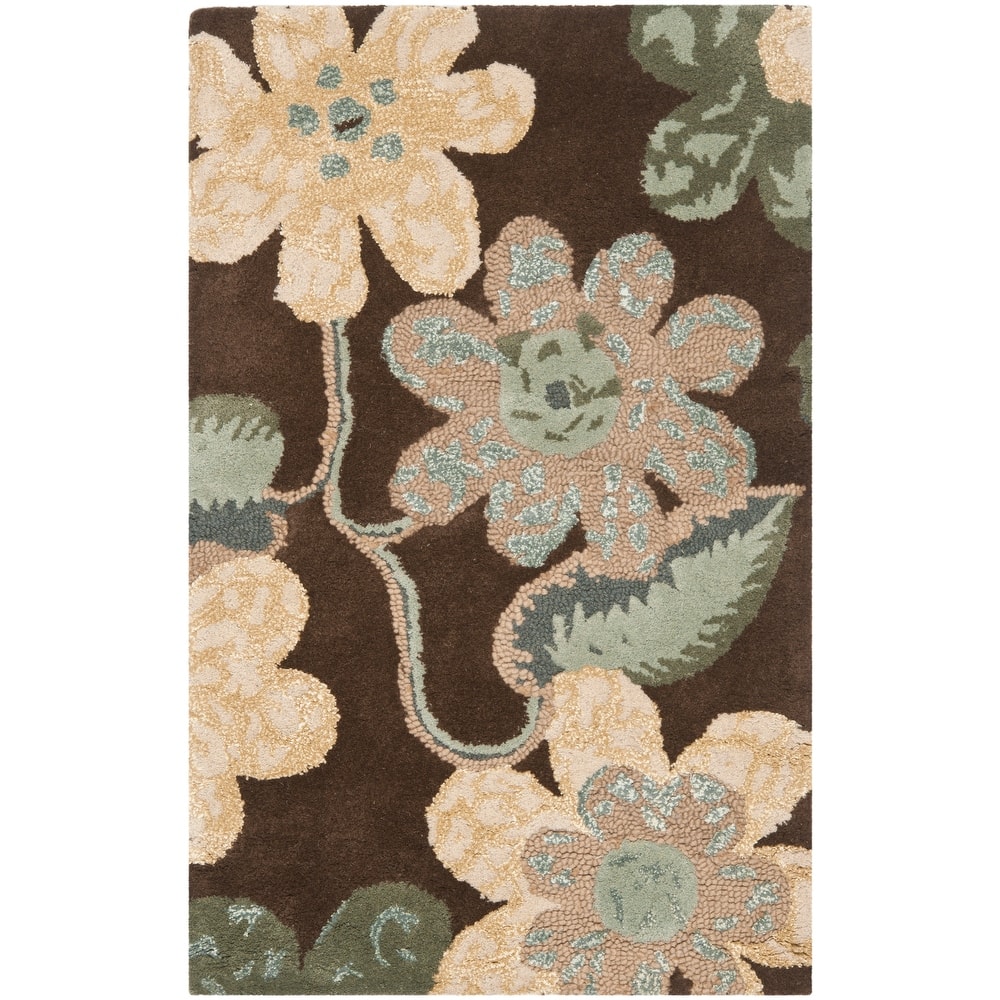 SAFAVIEH Handmade Bella Jeaninne Modern Floral Wool Rug