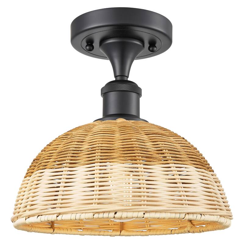 Innovations Lighting 516-1C-10-9 Bristol Natural II Semi-Flush Bristol - Matte Black / Natural