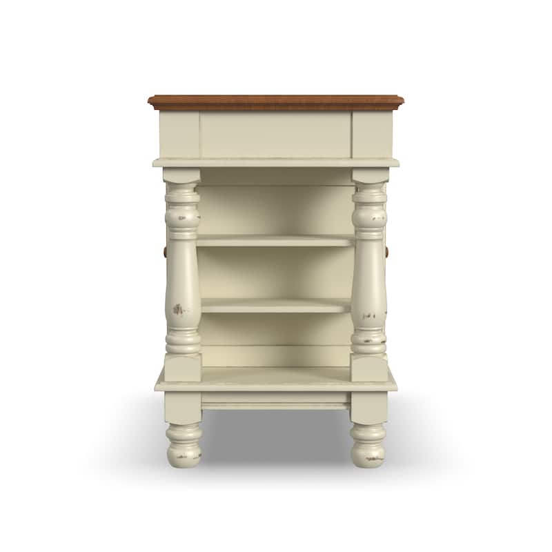 Americana Off-White Kitchen Island With Storage