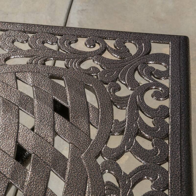 Hallandale Bronze Aluminum Outdoor Dining Table by Christopher Knight Home - 67.00" L x 37.50" W x 30.25" H