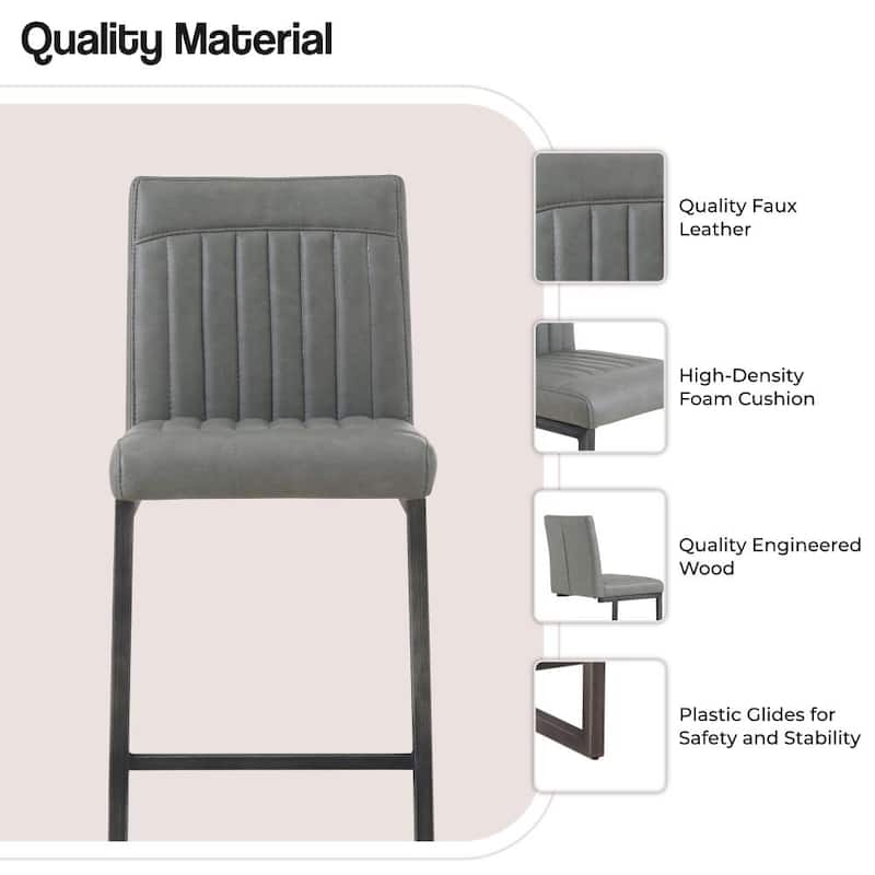 NPD Furniture Ronan Faux Leather Bar Stool (Set of 2)