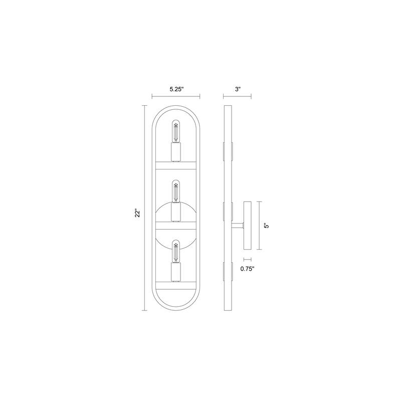 Carousel 3 Light Wall Sconce - 5.25