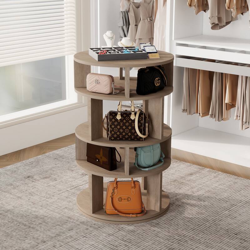 16 Pair Rotating Shoe Rack Tower, Spinning Shoe Storgae Rack - 16 Pair