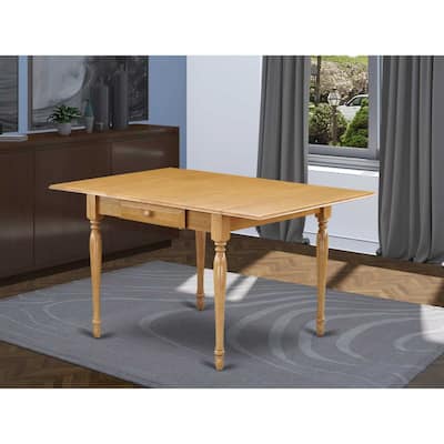 Rectangular Dining Table with Drop Leaves - 36x54 Inch Oak Finish Kitchen Dining Table - 36