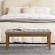 preview thumbnail 34 of 57, Button-Tufted Bench for End of Bed, Entryway Bench Beige/ Black/ Brown Solid Wood, Leather, Fabric 44-inch