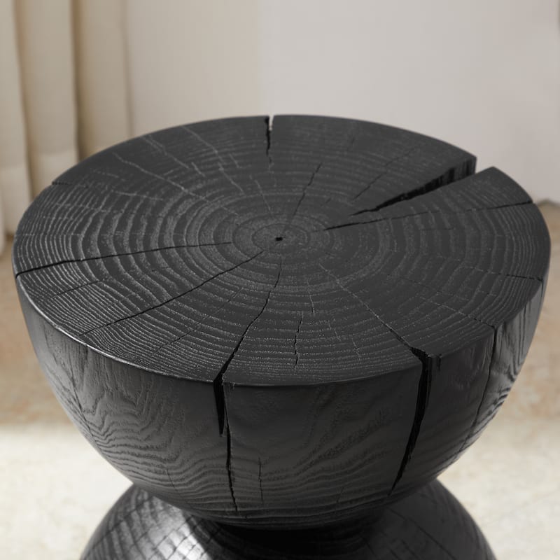 Art Leon Round Solid Pine Wood End Table
